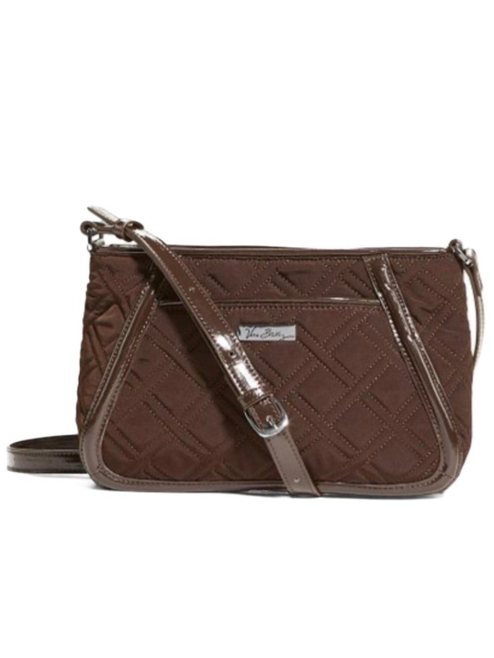 Vera Bradley Trapeze Espresso Brown Microfiber Cross Body Bag Adjustable Strap🟤